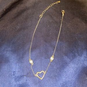 Lia Sophia heart anklet cz